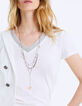 Collar largo múltiple perlas concha cauri-5