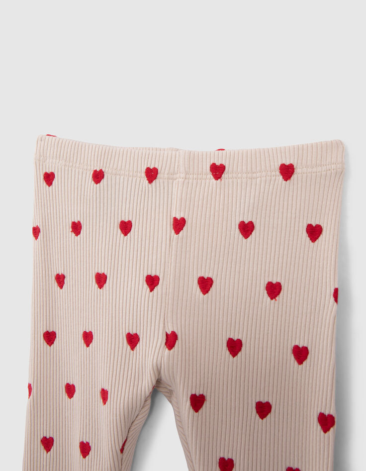 Legging ecru geborduurd hartjes baby meisje-2