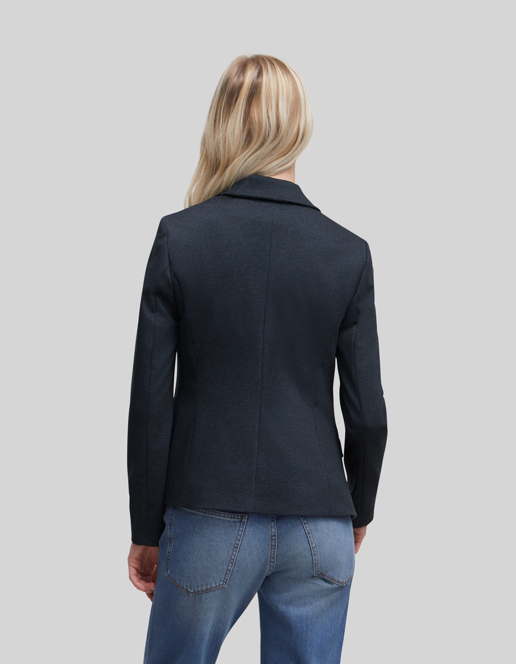 Women s navy semi plain Milano knit jacket