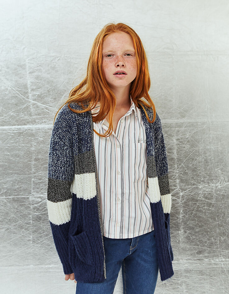 Girls’ striped cardigan-1