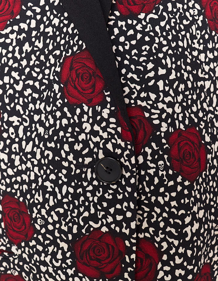 Damenblazer aus Recycling-Chiffon mit rosa Motiv-5