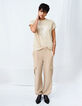 Beige fließende Damenjogginghose im Battle-Stil-5