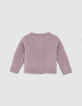 Baby girls’ lilac zipped knitted cardigan-3
