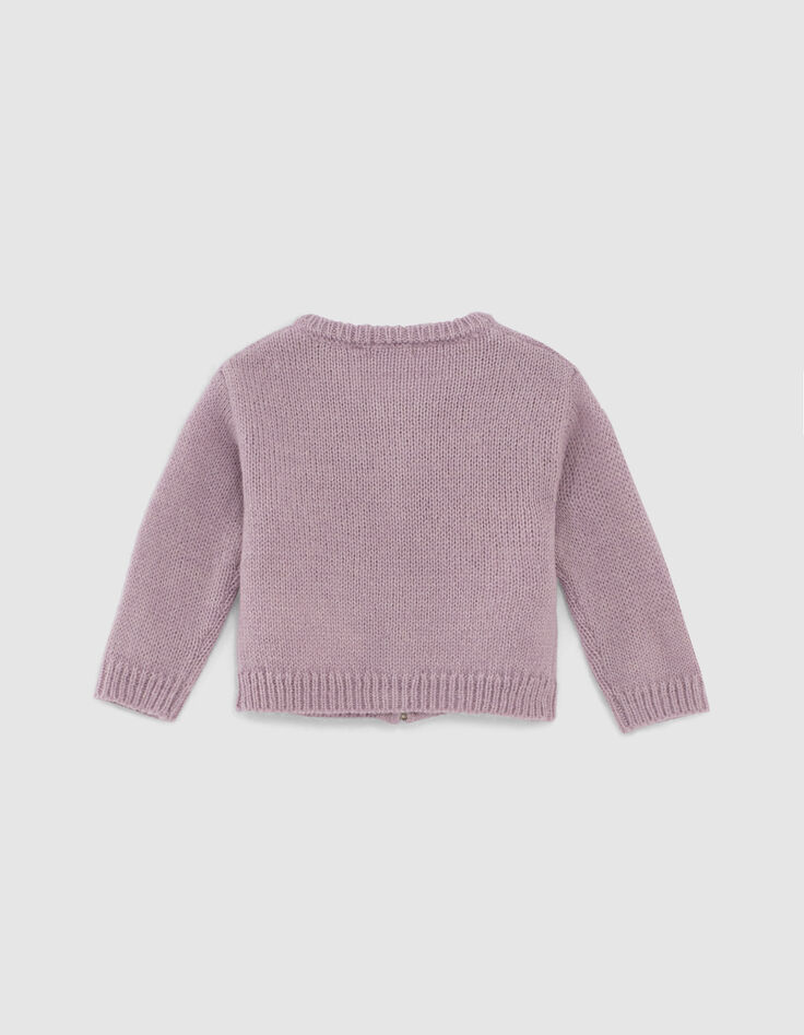 Baby girls’ lilac zipped knitted cardigan-3