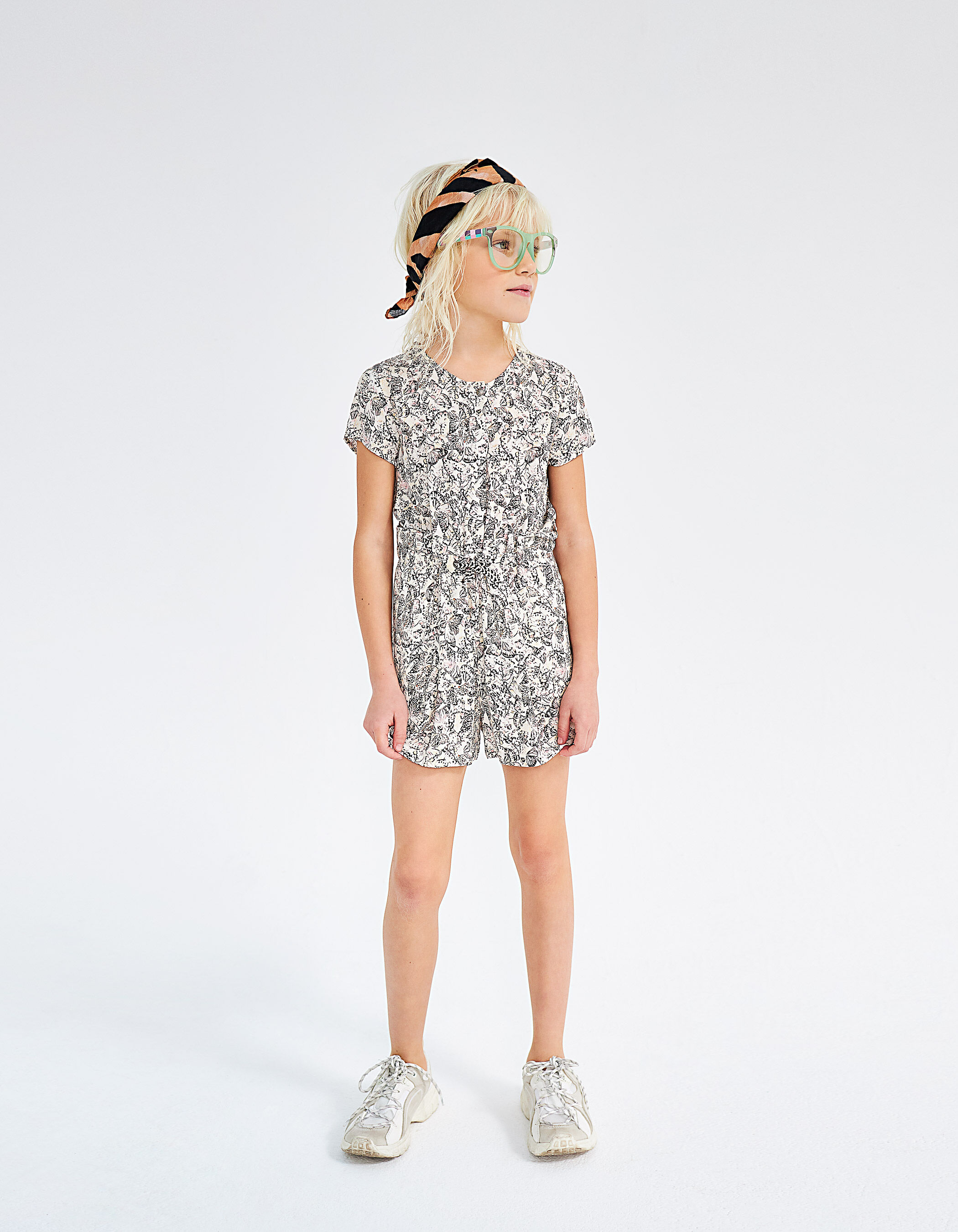 Combi courte ecrue Ecovero a imprime papillons fille IKKS
