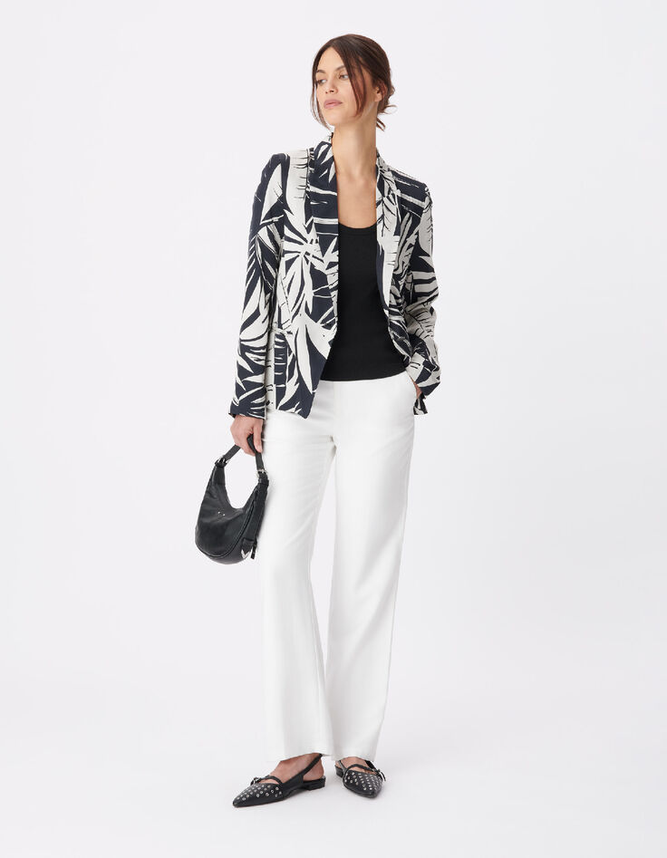 Damesblazer met tropische print-1