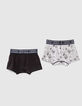 Boxer gris estampado rock y negro niño -3