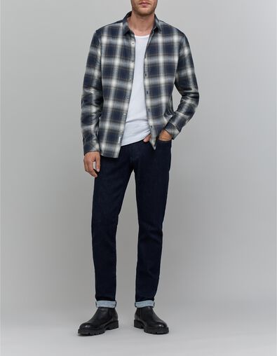 Chemise REGULAR marine motif carreaux Homme - IKKS