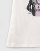 T-shirt blanc cassé à visuel raton-laveur fille-5