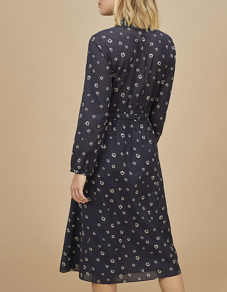 Robe midi noire à imprimé fleurs I.Code-3 Robe midi noire à imprimé fleurs I.Code-3