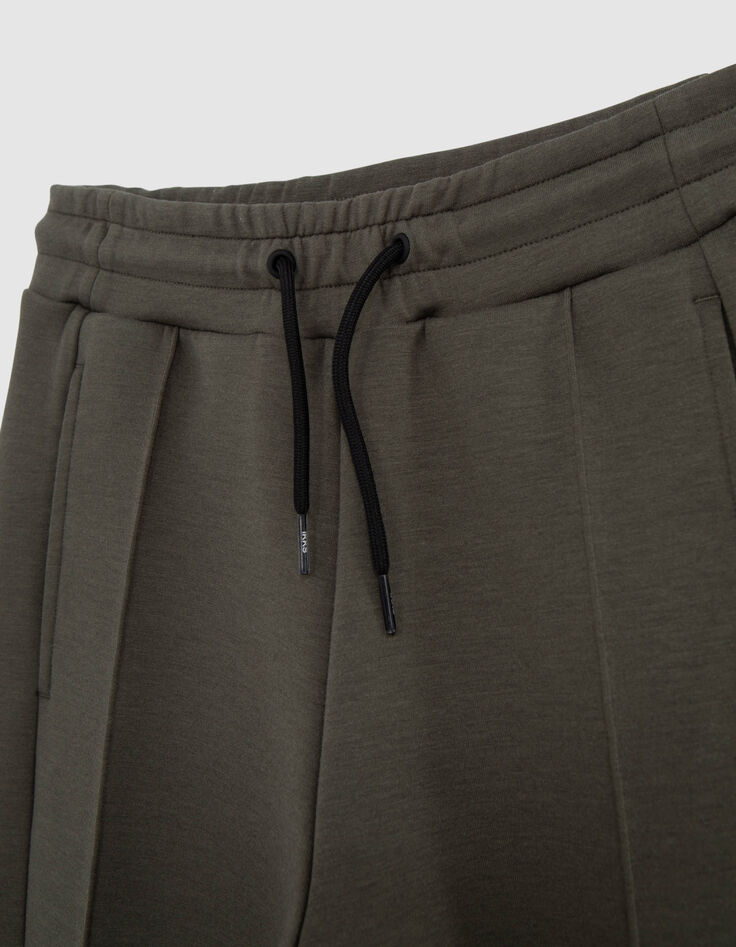 Boy's khaki jogging suit with marked pleats-3