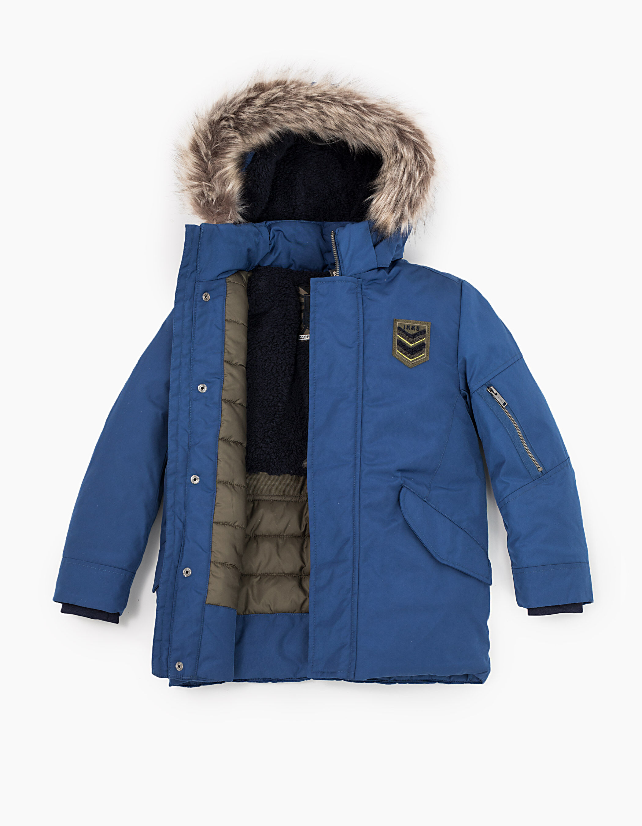 Blue fur lined parka best sale