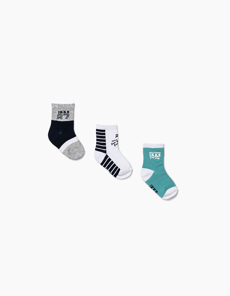 Socken, Marineblau und Türkis, für Babyjungen -1 Socken, Marineblau und Türkis, für Babyjungen -1