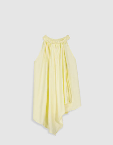 Top asym&eacute;trique jaune sans manches Femme - IKKS