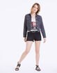 Chaqueta corta de denim visual espalda Thrashbird mujer-7