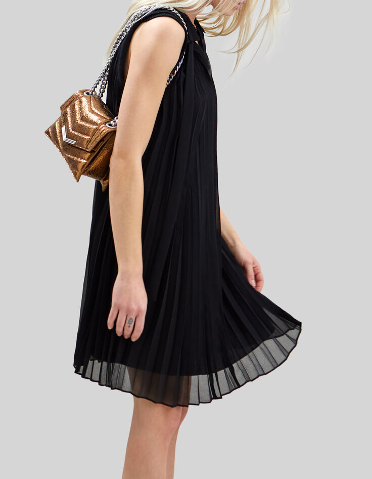 Pure Edition - Vestido negro amplio plisado-4