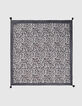 Carré fin imprimé léopard pompons femme-2