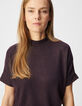 Women's burgundy sequined short-sleeve T-shirt-7