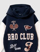 Kapuzenpulli navy jacquard gestrickt message boy-3