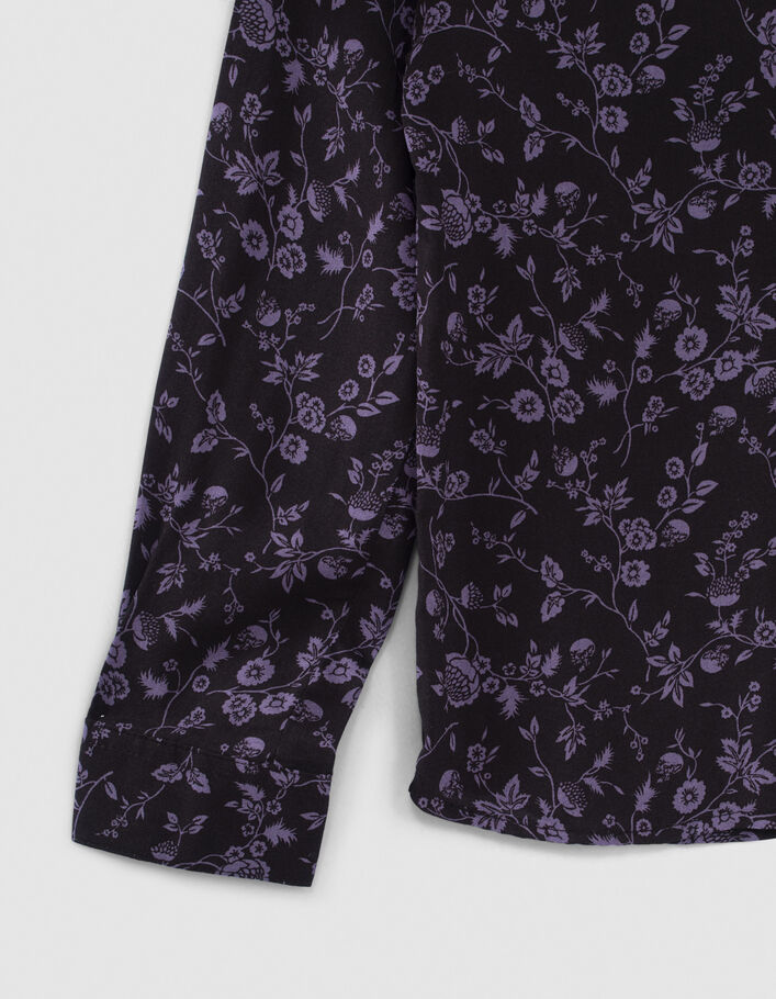 Hemd violet en zwart LENZING™ ECOVERO™ bloemen jongens-7