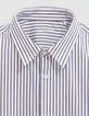 Herren 100% Baumwolle REGULAR blau gestreiftes Hemd-7