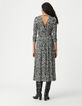 Robe longue noire LENZING™ ECOVERO™ imprimé minimal flower Femme-3