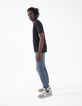 Men’s black T-shirt with biker image-6