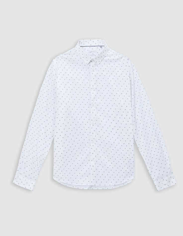 Men&rsquo;s white SLIM shirt with minimalist print-6