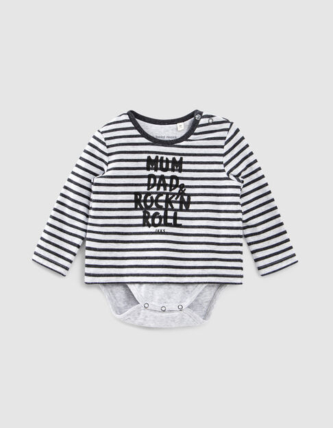 Baby’s putty marl organic cotton bodysuit - IKKS