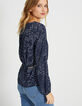 Top marine imprimé foulard I.Code-4