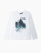 Tee-shirt blanc cassé à visuel montagne garçon -2