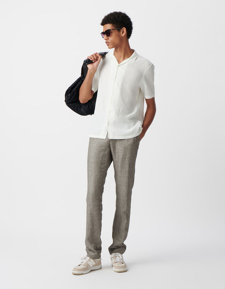 Chemise REGULAR blanc cassé armurée Homme-1