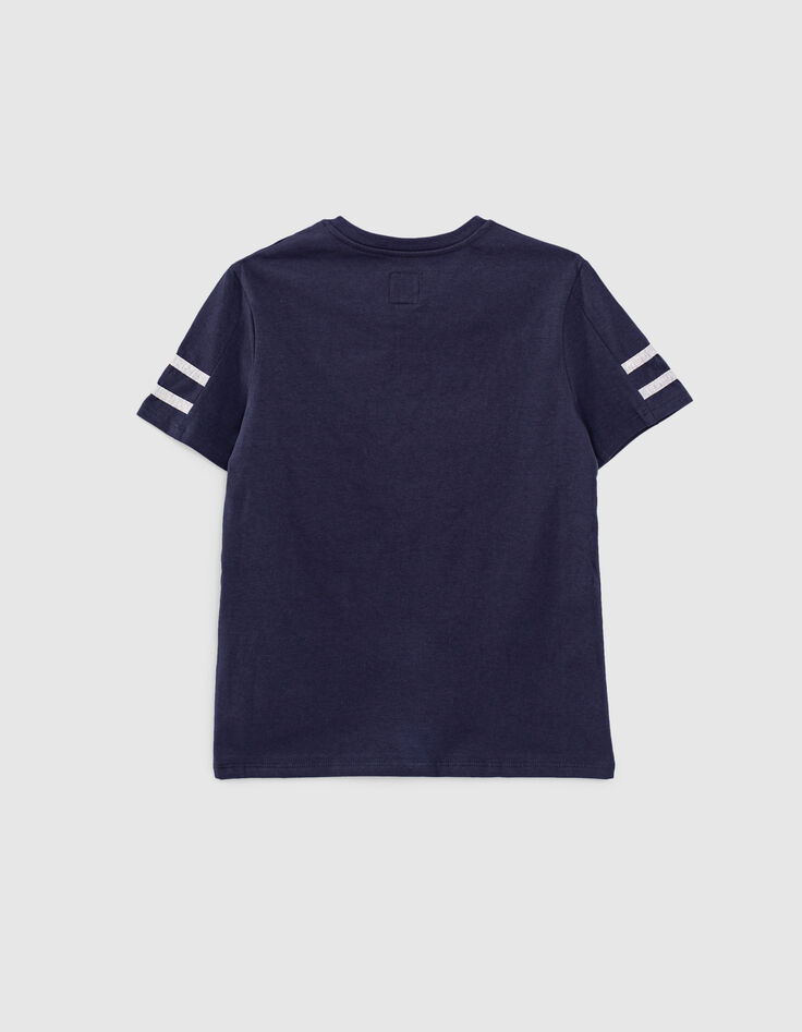 Navy T-shirt bio grijs gestreepte mouwen jongens-3 Navy T-shirt bio grijs gestreepte mouwen jongens-3