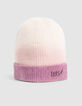 Bonnet rose tricot effet deep dye fille-3