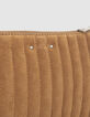 The 111 pouch in sand suede cowhide leather for women-5