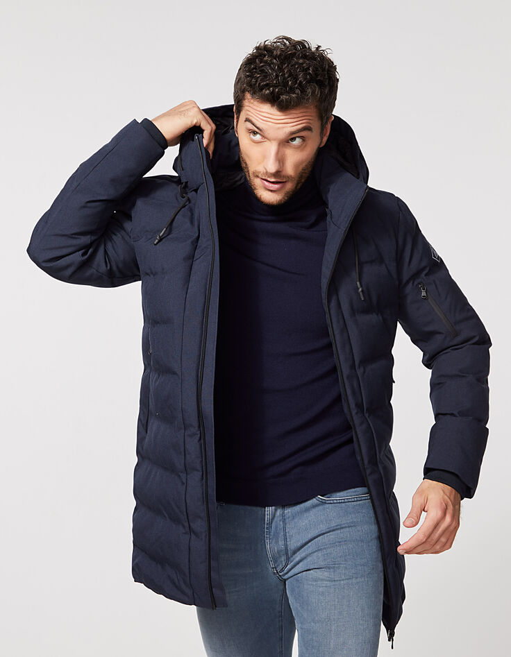 Doudoune longue marine WATERPROOF Homme-1