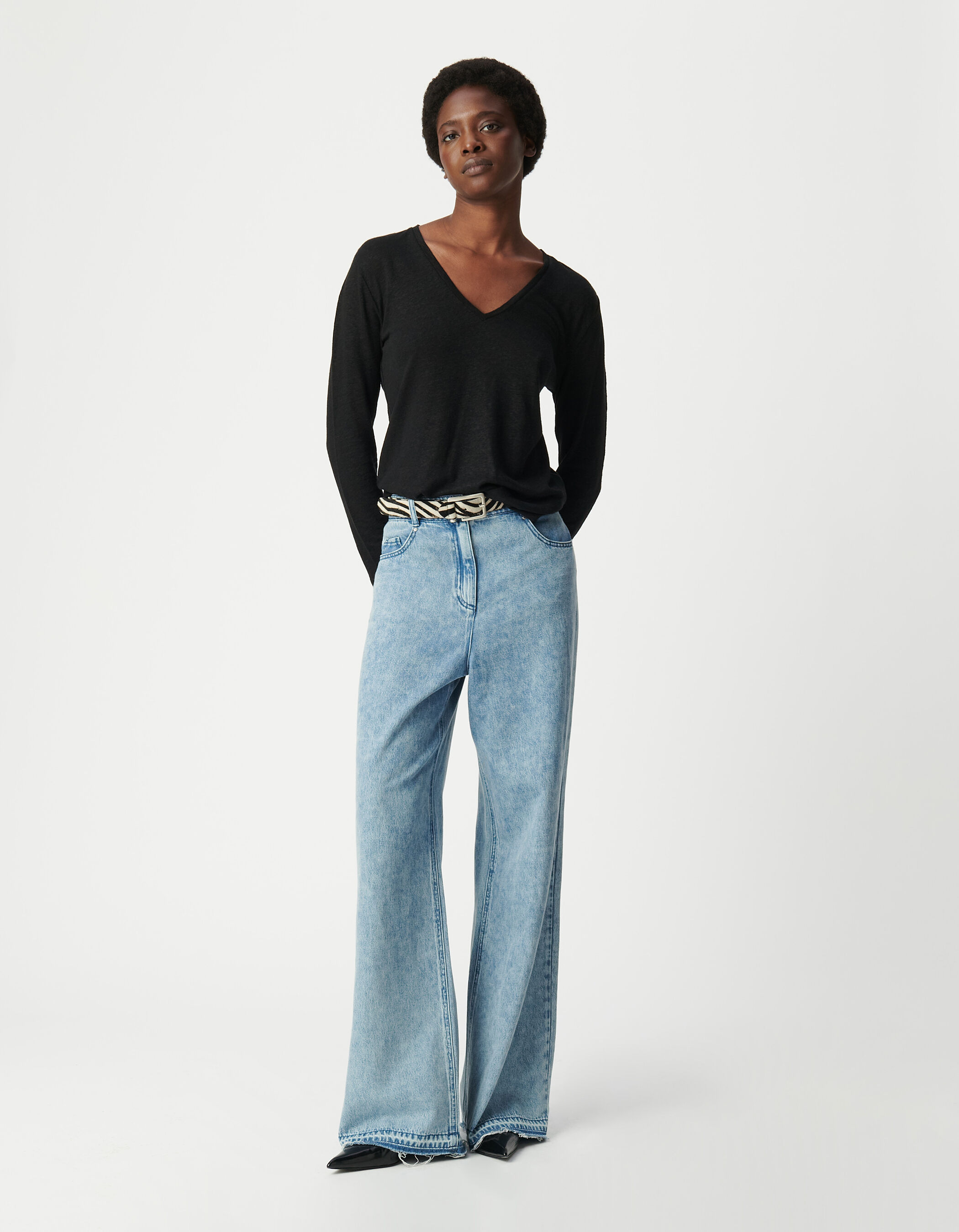 Tee shirt lin femme manches longues hot sale