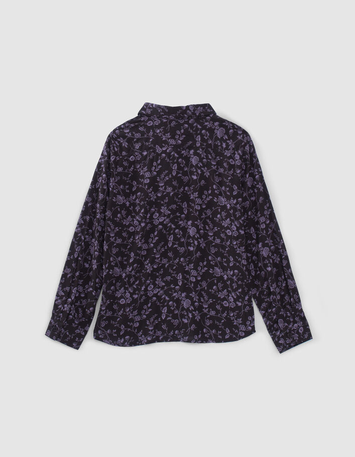 Camisa violeta y negra LENZING™ ECOVERO™ flores niño - IKKS