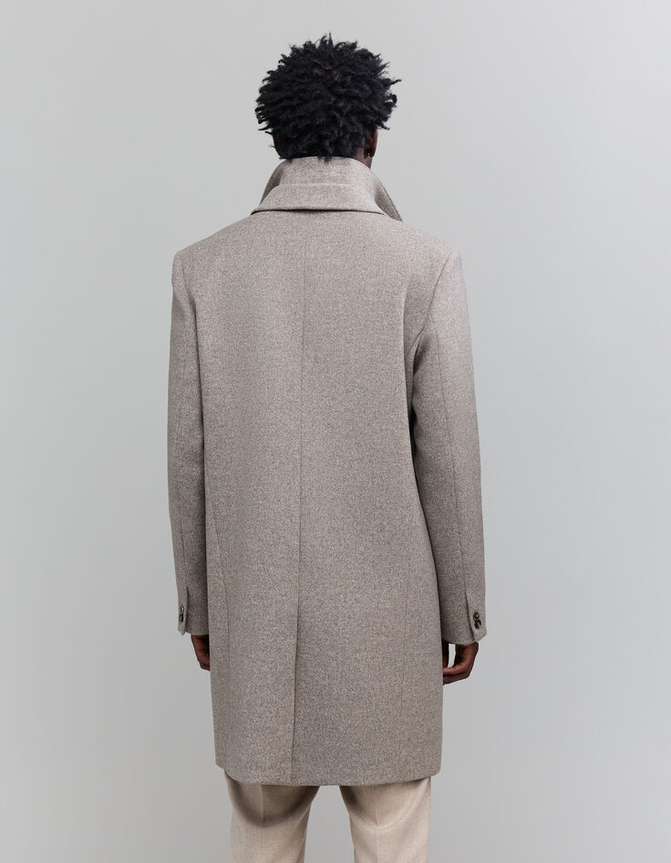 Men's grey wool coat with removable facings-3