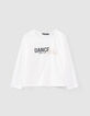 Weißes 2-in-1-Mädchenshirt mit grauem BH-4