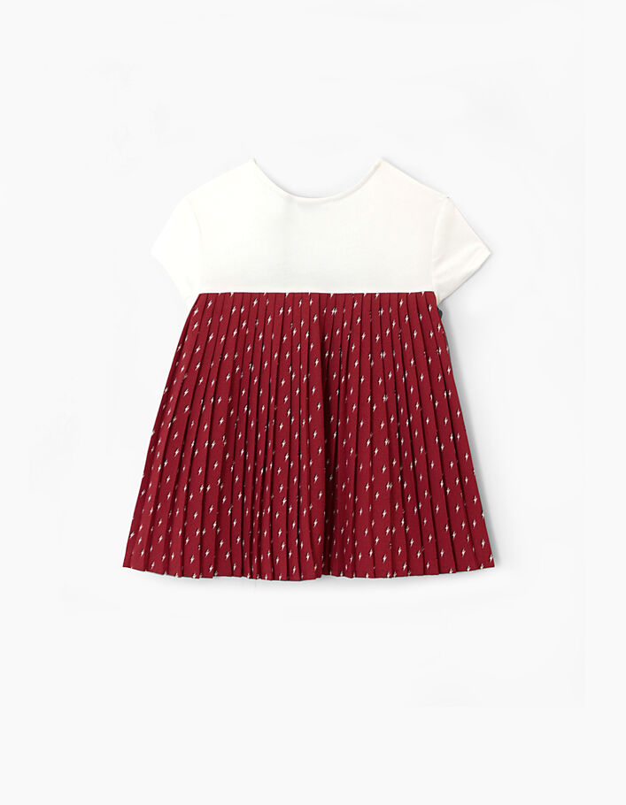 Girls Off White Viscose Stripes Printed Shirt