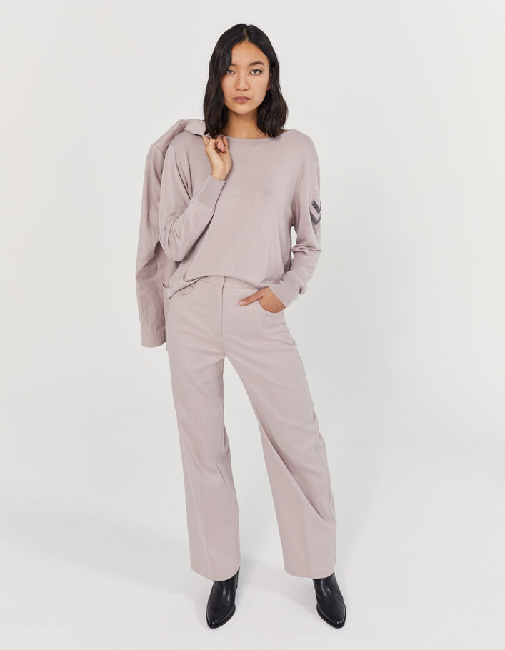 Lila trui siervisgraat mouw open rug dames-6