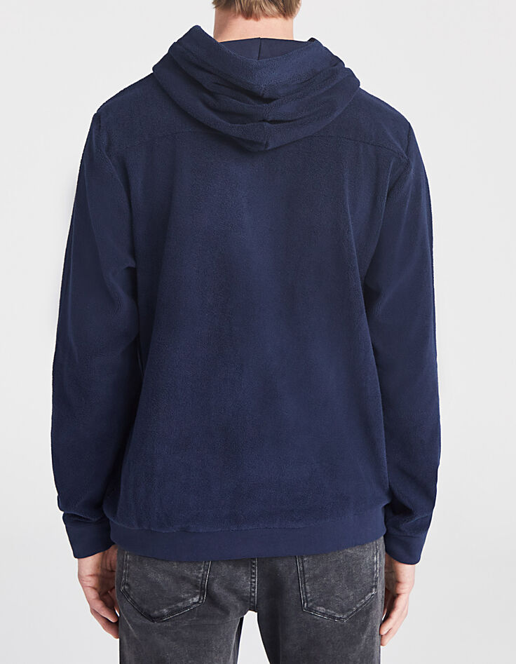 Sweat bleu foncé à capuche URBAN LAB Homme-3