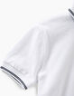 Polo blanco óptico con bolsillo bordado IKKS niño-4