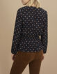 Blouse noire imprimé cachemire cravate I.Code-3