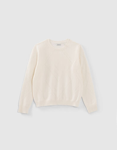 Cremeweißer Mädchenpullover im Ajours-Strick - IKKS