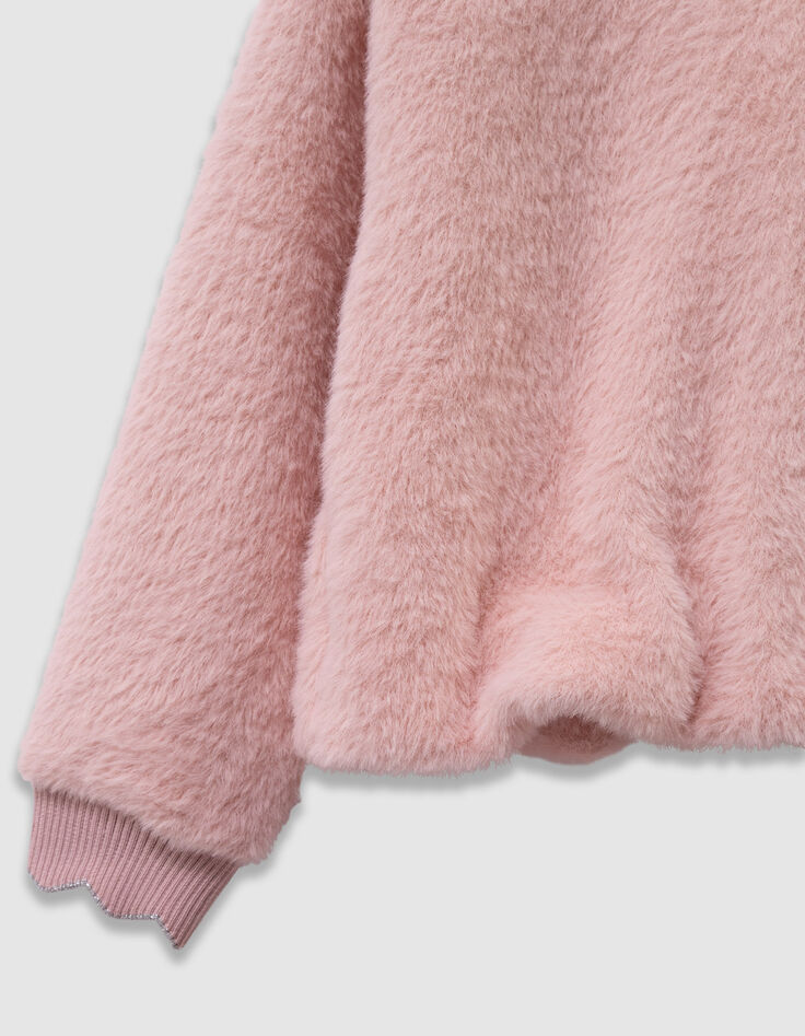 Rosa weicher Mädchen-Kapuzenpullover Herz-Badge-4 Rosa weicher Mädchen-Kapuzenpullover Herz-Badge-4