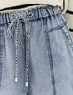 Joggerbroek in blauwe tencel acid wash dames-4