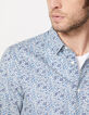 Men’s forget-me-not small-flower Liberty SLIM shirt-2
