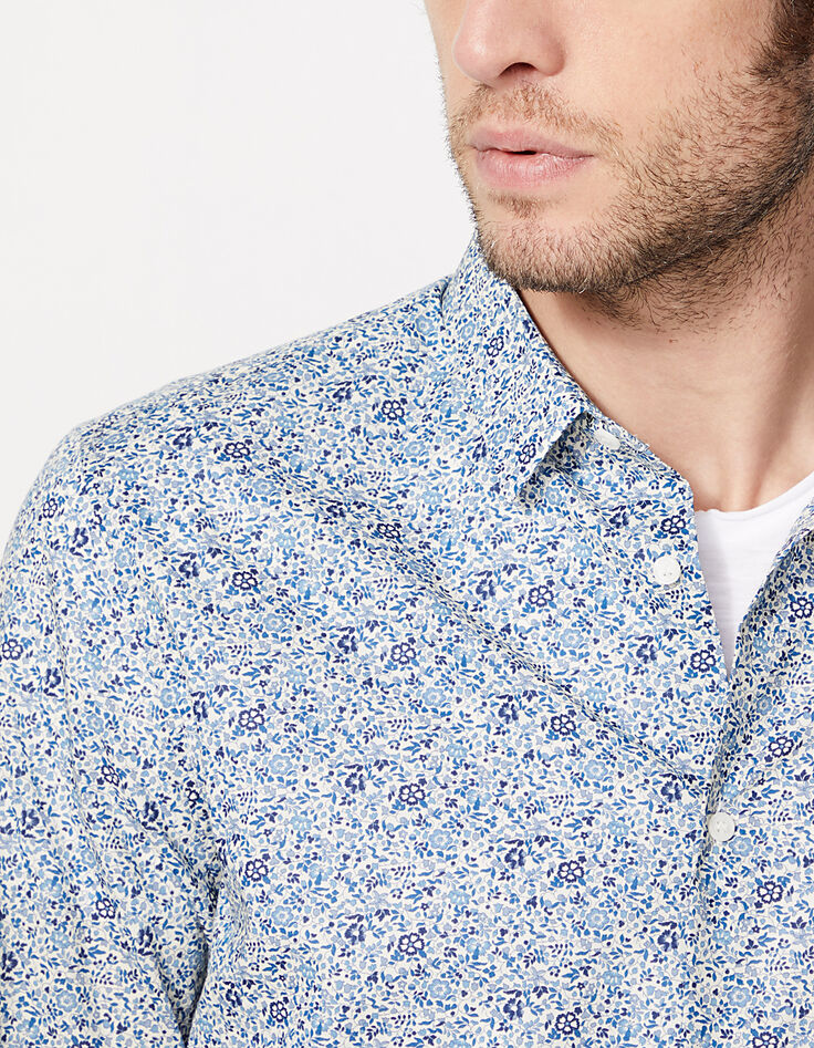 Men’s forget-me-not small-flower Liberty SLIM shirt-2 Men’s forget-me-not small-flower Liberty SLIM shirt-2